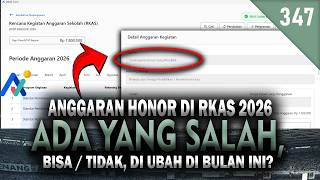 Operator Harus Tau !! Anggaran Honor ARKAS 2026 Ada Yang Salah, BISA atau TIDAK diubah Sekarang?