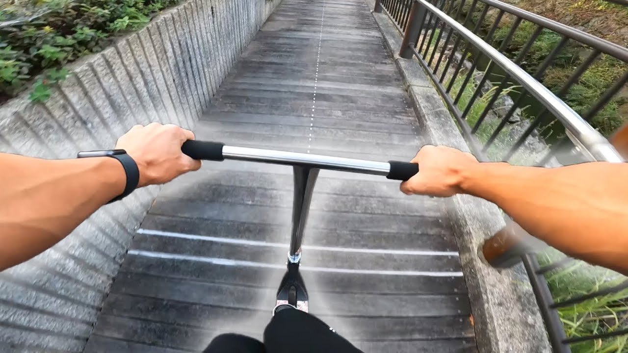 街でキックボードトリック【フルパイプ】第２６弾