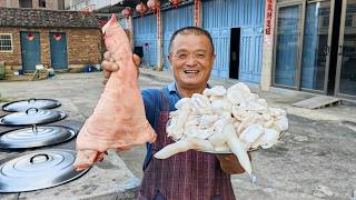 2 Pork Legs and 6 lbs of Fish Fillets, Braised in a Rustic Country Stove—Made Me Hungry the Momen...