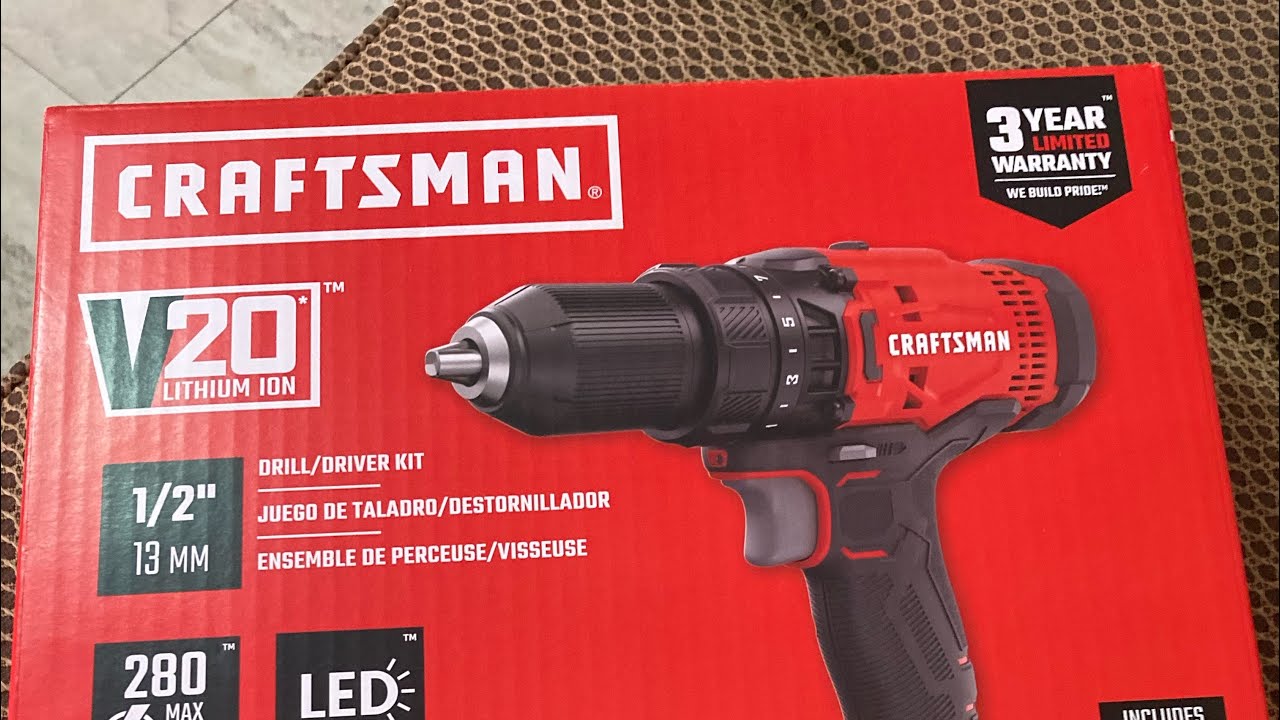 Unboxing my craftsman v20 drill YouTube
