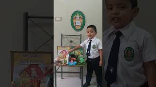 Axel Eduardo en su exposición sobre los Animales Domésticos y Salvajes en Inicial de 3 años ✔️