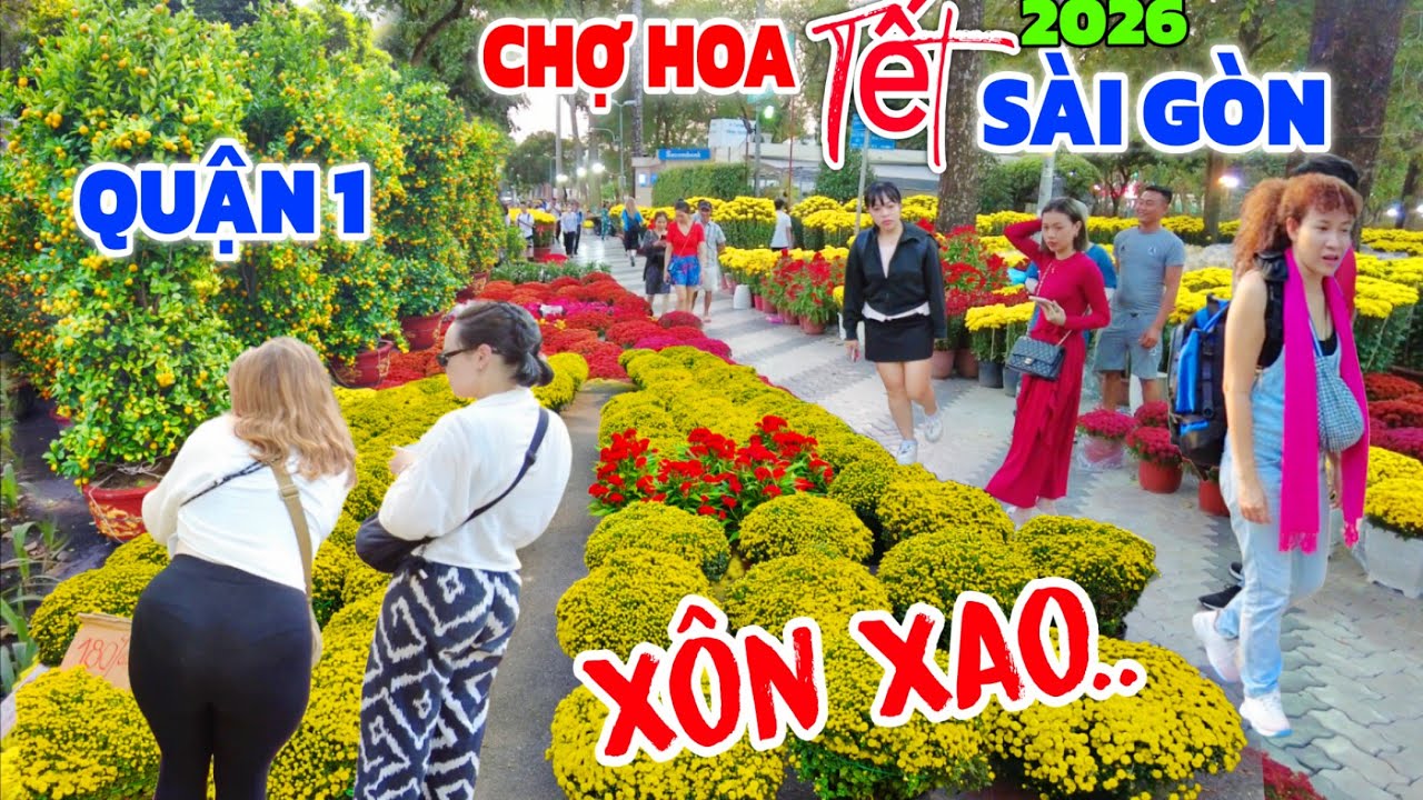 XÔN XAO xóm hoa Đào 100 Tỉ Sài Gòn Tết 2026/ QUÁ LẠ kiểng Tắc Chậu cúc khổng Lồ 