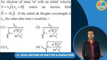 An electron of mass m with an initial velocity v vector = v₀ i (v₀ 0) enters an electric field #jee