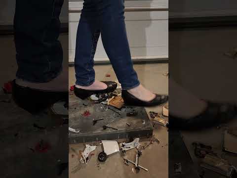 Smashing the engine out of this Plymouth with my heels #asmrcrush #satisfying #goddess #crushqueen