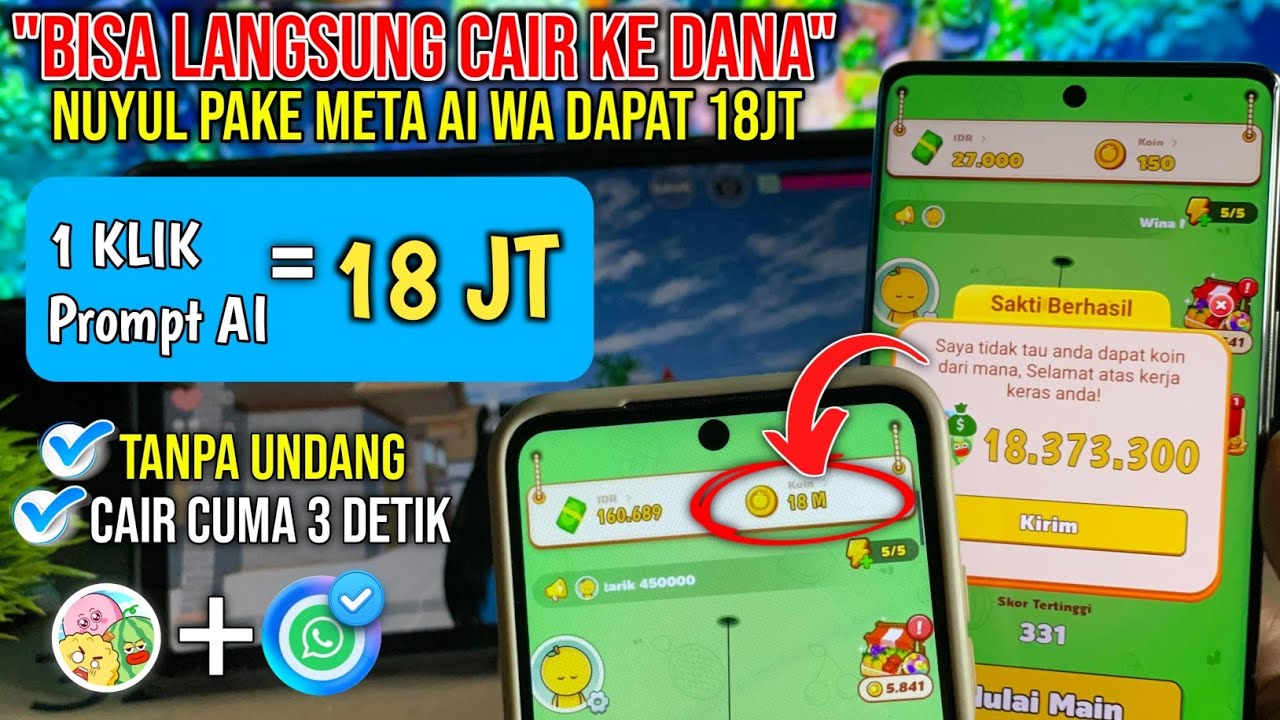 WORK 100% CARA NUYUL GAME TERBARU FRUIT BOOM PAKE META AI WHATSAPP | TRIK CURANG APK PENGHASIL UANG