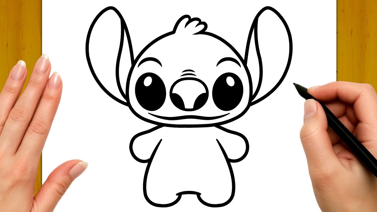 كيف ترسم ستيتش من كرتون ليلو خطوه بخطوه | رسم سهل | How to Draw Stitch from Lilo & Stitch