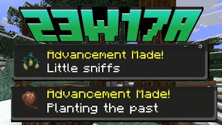 NEW ADVANCEMENTS FOR Minecraft 1.20 Snapshot 23w17a! New Sniffer Advancement!