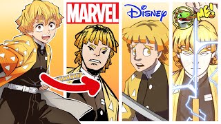 How To Draw ZENITSU The MARVEL Way. And DISNEY Way… and my way | ART STYLE SWAP
