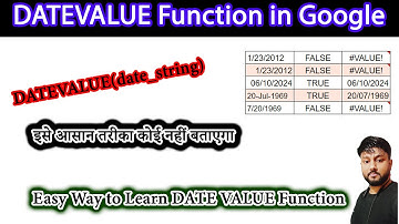 How to use DATEVALUE function in google sheets | Google शीट में DATEVALUE फ़ंक्शन का उपयोग कैसे करें