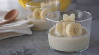 【バナナ好きさんこれ作って♡ふんわりバナナぷりん】「ゼラチン無しでこの食感は神♪」やさしい甘さです～ | Fluffy banana pudding
