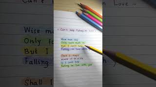 Can't Help Falling in Love - ATeens #liloandstitchliveaction #nostalgia #handwriting #shorts