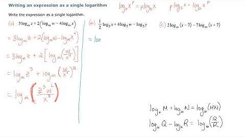 Writing an Expression as a Single Logarithm