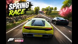Fast racing in the spring season.  Forza Horizon 4 screenshot 1