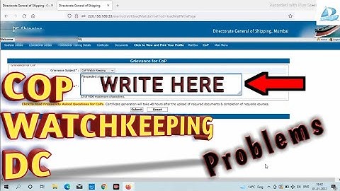 How To Solve Watchkeeping ,DC ,COP Issue|How To Contact DG Shipping For Any Wk/COP/DC Problems