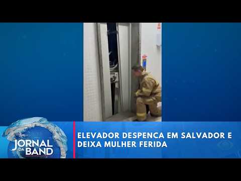 Elevator plunges five floors in Salvador building, leaving woman injured | Jornal da Band
