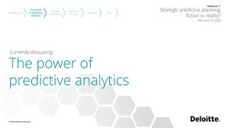 Strategic predictive planning fiction or reality