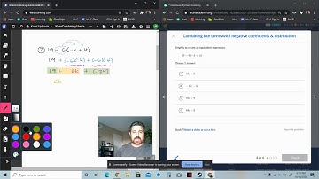 Khan Support: Combining Like Terms with Negative Numbers and Distribution