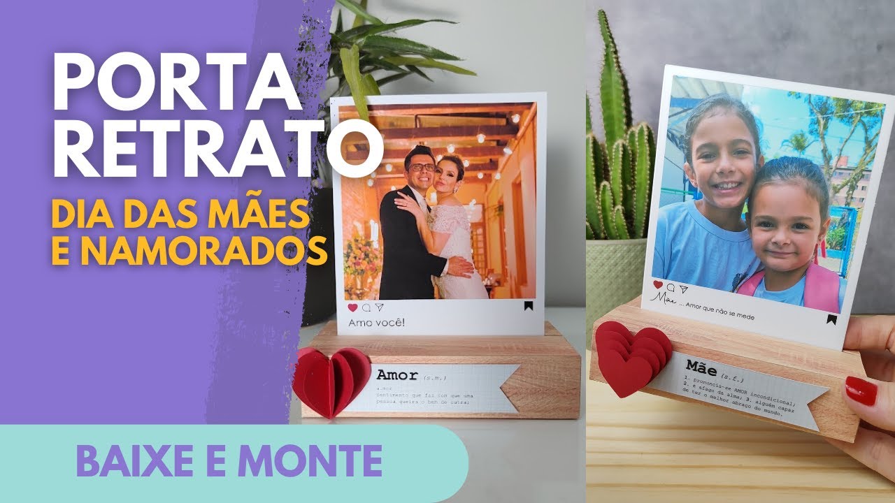 PORTA RETRATO – MADEIRA DE PAPEL | Presente perfeito para o dia das mães e para o dia dos namorados