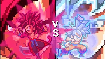 What if? Goku MUI vs Xeno goku SSJ4 limit breaker (part 1) sprite animation