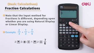 Deli D417PR Scientific Calculator | Mode 1: Fraction Calculations Tutorial