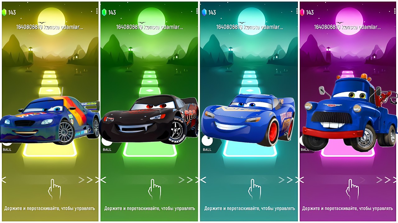 Cars - Schnell 🆚 Lightning McQueen 🆚 Blue Lightning McQueen 🆚 Ivan 🎶 Tiles Hop EDM Rush