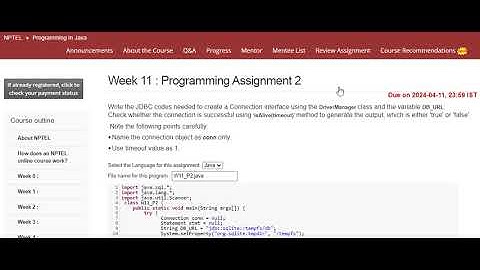 NPTEL Programming In Java Week 11 Programming Assignment 2 Answers l April 2024