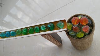 ASMR Marble Run Race in to Wooden Glass 🖤 Satisfying Marble run race