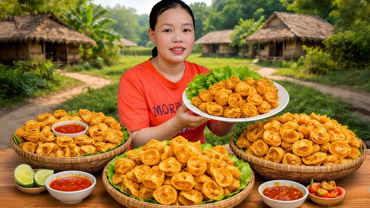 Fried Wontons Recipe with Meat and Shrimp Filling - Daily Life - Gardening | Trieu Mai Huong