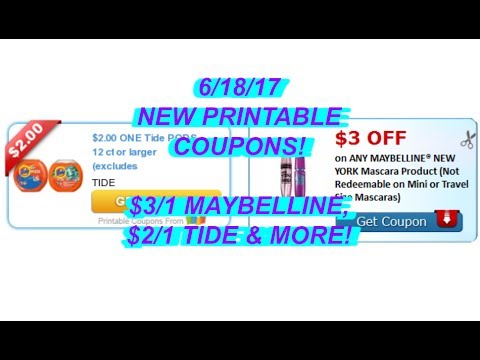 6/18/17 New Printable Coupons!!  Maybelline, Tide & more!