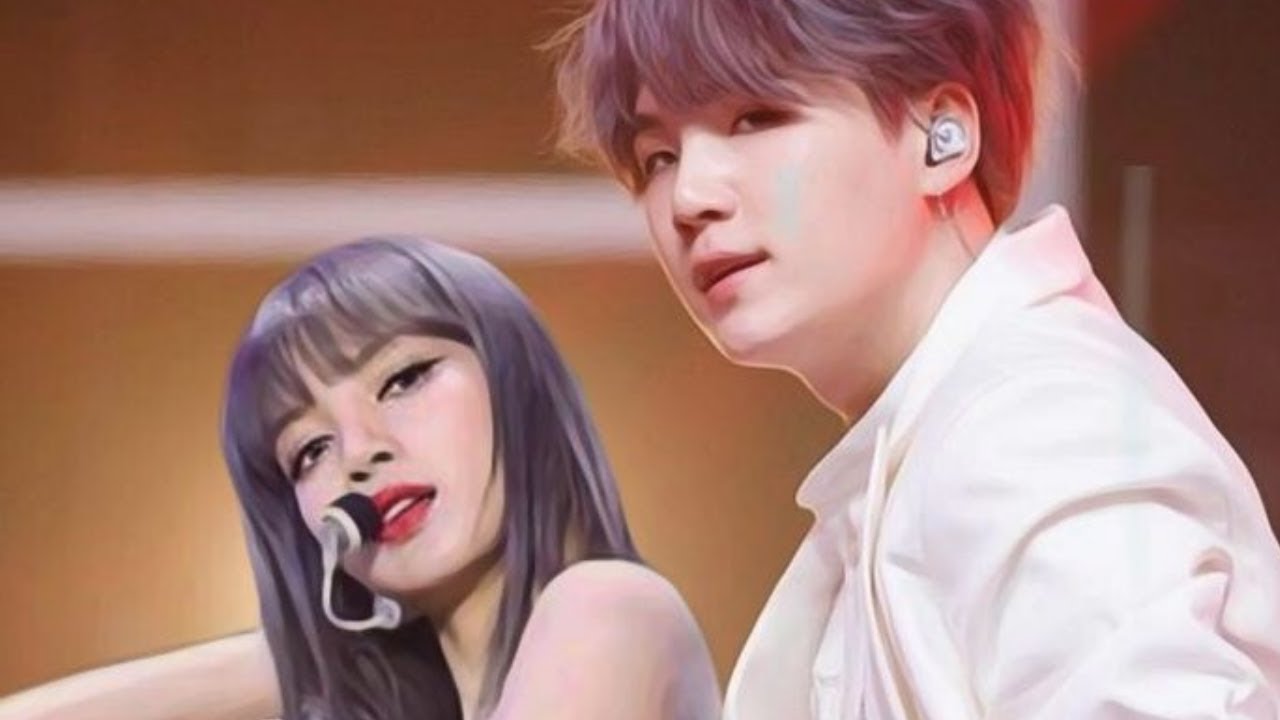 Feat suga of bts. Мин Юнги и Лалиса Манобан. BLACKPINK Lisa and suga BTS. Лалиса и Юнги. Лалиса Манобан и мин Юнги поцелуй.