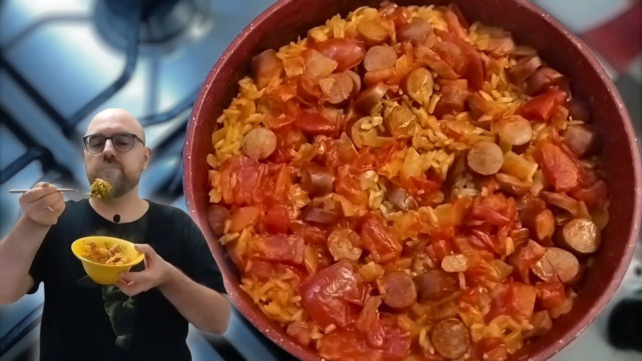 LINGUIÇA FININHA COM ARROZ INFALÍVEL - Receita barata e fácil de fazer com apenas uma panela!