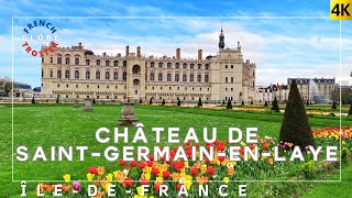 Paris Day Trip Chateau de SaintGermainenLaye Walking Tour 4K Castle ➜ Garden ➜ Paris Panorama