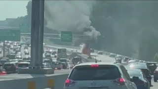 Tour bus catches fire on I-285 | FOX 5 News