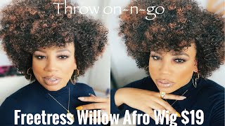 Freetress WILLOW WIG TD130 l Affordable l SYNTHETIC Natural Looking Afro Wig l Easy Throw On And Go