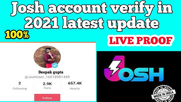 How to verify josh account 2021 | how to get blue tick on josh app | josh account verify kese kare |