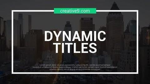 Dynamic Line Titles After Effects Templates