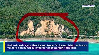 National road sa Jose Abad Santos, Davao Occidental, hindi madaanan matapos matabunan ng landslide