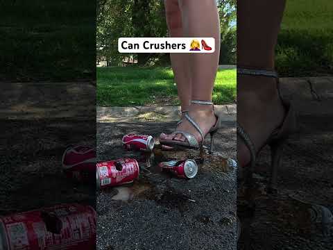 Crushing Coke Cans with High Heels #highheels #asmr #asmrcrushing
