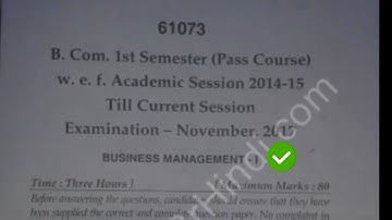 2017 Mdu Bcom Pass 1st Sem Business Management Question Paper #MduQuestionPaper