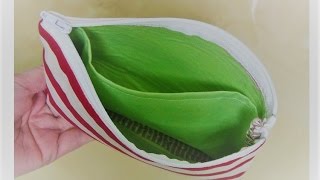 ハンドメイド　仕切り付きポーチ 仕切り付きポーチを作りました。I made a pouch with a partition