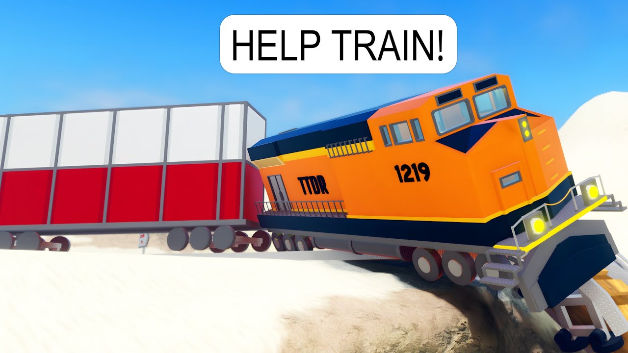 I Drive Long Train on Roblox BUT Crash Into BIG FAN