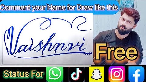 Vaishnvi Name Signature Calligraphy Status | How to Cursive write with cut Marker #vaishnavi