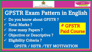 gpstr exam pattern (for both MS & BS teacher) #gpstr_maths_science_classes