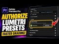 How to authorize Lumetri color presets in Premiere Pro for faster grading - Quick Tutorial