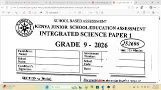 GRADE 9 INTEGRATED SCIENCE PAPER 1 | COMPASS JS2606 2026
