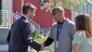 San Jose mayor promotes temporary housing for the city's homeless