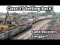 Class 37 setting back at land recovery in longport  plus locos in emd longport yard 100524