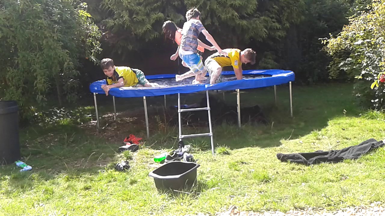 Insane trampoline slip & slide YouTube