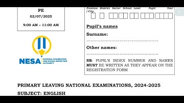 P6 ENGLISH National Examination | 2024-2025 NESA EXAM Correction