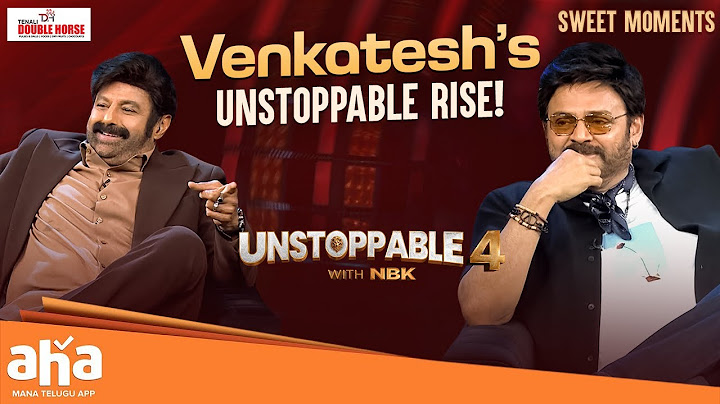 Venkatesh: From Accidental Entry to Iconic Stardom | Unstoppable with NBK